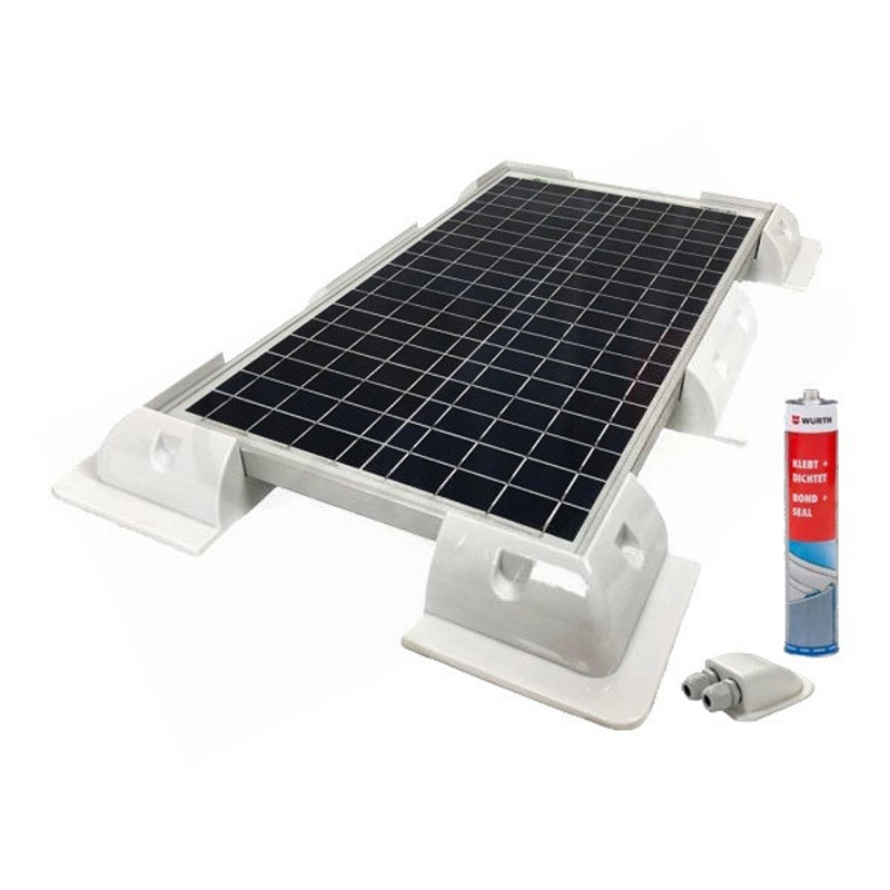 Solar-Kit CAMPER-STÜTZSTRUKTUR-KIT – GERADE HALTERUNG, PVC-ECKE, KLEBER UND PASS