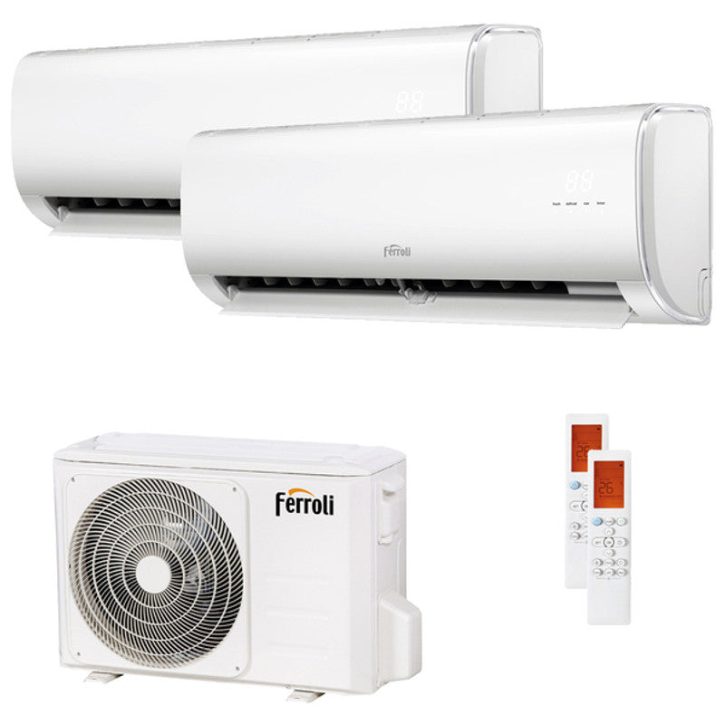Ferroli Giada Dual-Split-Klimaanlage 9000+12000 BTU Wechselrichter Eine WLAN-Ext-Einheit