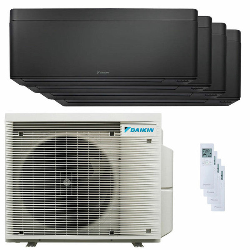 Daikin Stylish Total Black Split-Quadrat-Klimaanlage 7000+9000+9000+12000 BTU