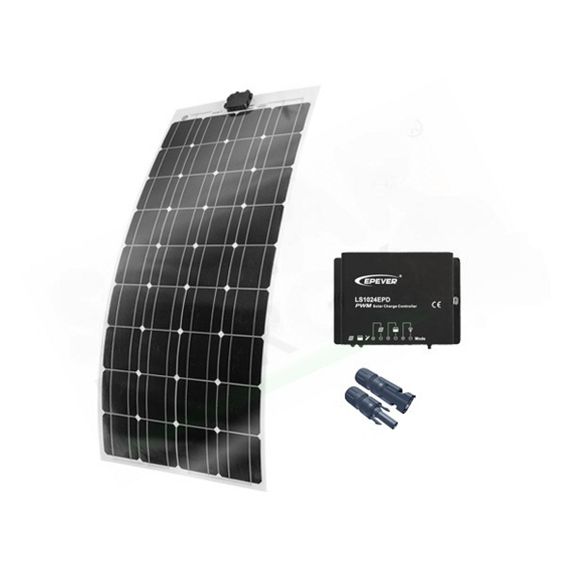Solar-Kit NAUTISCHES SOLAR-KIT 100 W 12 V – FLEXIBLES PHOTOVOLTAIK-MODUL 100 W 10 A REGLER