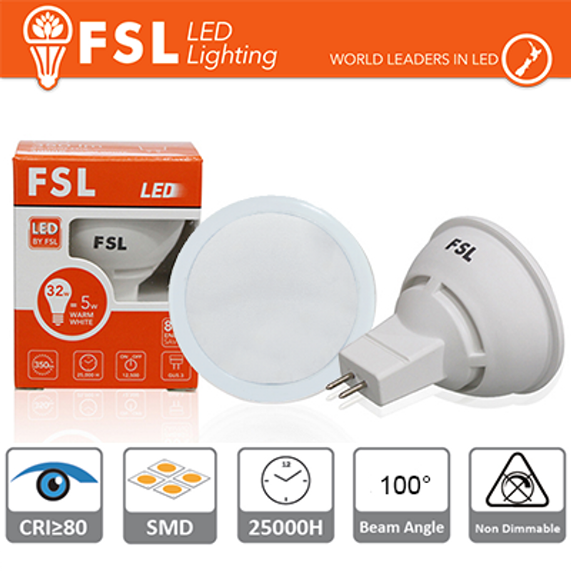 MR16 LED-Glühbirne – 6 W 3000 K 500 LM 100 ° CRI80 DC 12 V