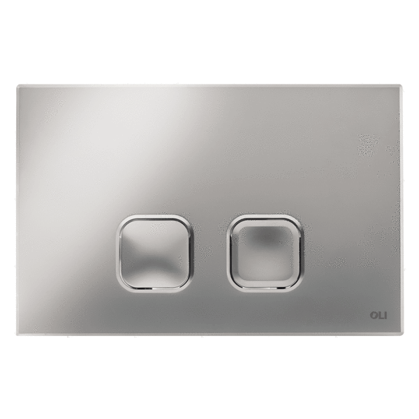 Abdeckung Doppelknopfplatte OLI PLAIN Poliertes Chrom