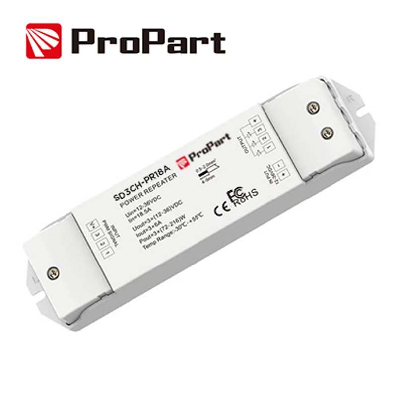Amplificatore 15A RGB-Verstärker (3 Kanäle mit 5A) 12-60V