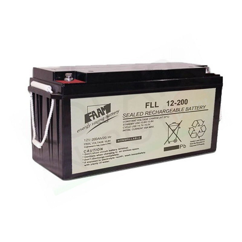 FAAM FLL12-200 – HERMETISCHE SOLARBATTERIE AGM 200AH 12V