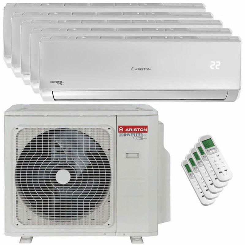 Ariston ALYS R32 Penta-Split-Klimaanlage 9000+12000+12000+12000+12000 BTU umgekehrt