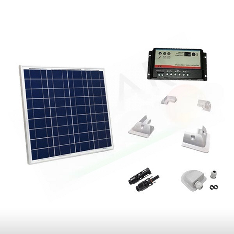 Solar-Kit 50-W-12-V-CAMPER-SOLAR-KIT – 50-W-MODUL UND 10-A-DUAL-BATTERIEREGLER/ZUBEHÖR