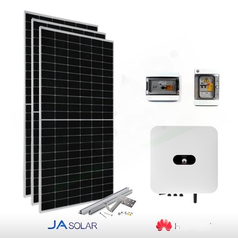 JA Solar 3 KW JA SOLAR PHOTOVOLTAIK-KIT – HUAWEI FÜR DIE LAGERUNG VORBEREITET (KOMPLETT)