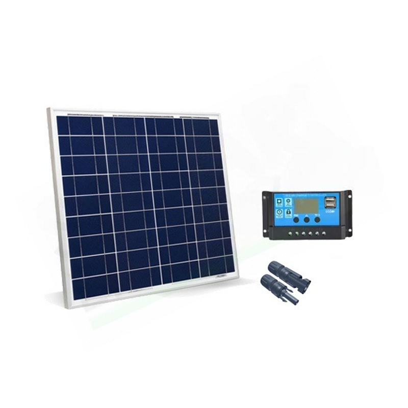 Solar-Kit GRUNDLEGENDES SOLAR-KIT 50 W 12 V – 50 W PHOTOVOLTAIKMODUL UND 10 A PWM-REGLER