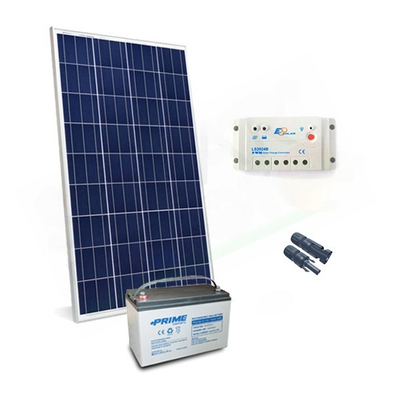SOLAR-KIT PRO 200W 12V – 200W-MODUL / 20A-REGLER / 100AH-BATTERIE