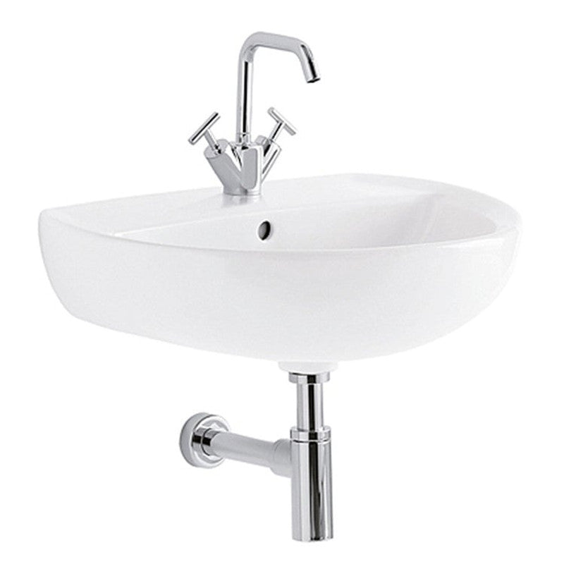 Lavabo Geberit Colibrì 65 cm Einloch-Wandwaschtisch in glänzendem Weiß