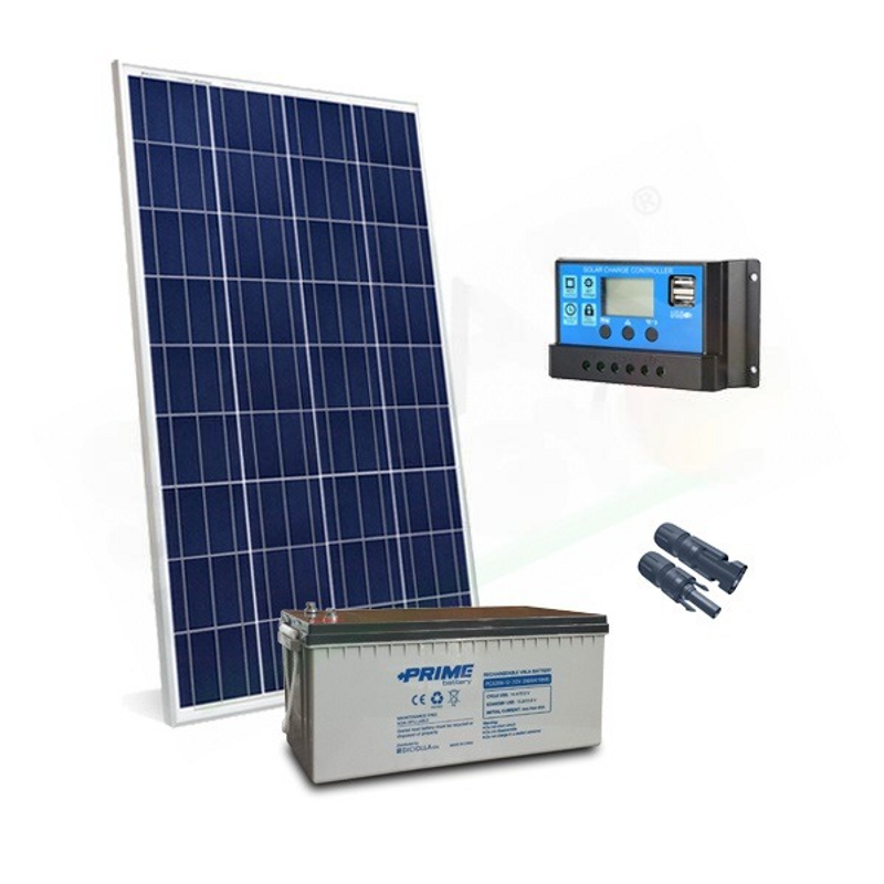 SOLAR-KIT PRO 200W 12V – 200W-MODUL / 20A-REGLER / 200AH-BATTERIE
