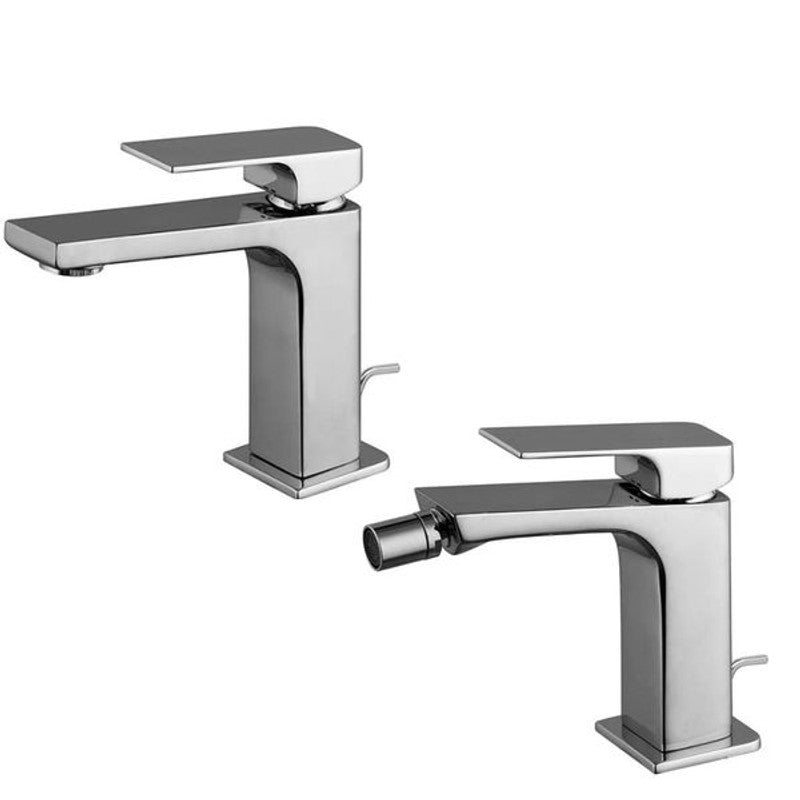 Set Fima Carlo Frattini FIT Einhebel-Waschtisch- und Bidetmischer-Set aus Chrom