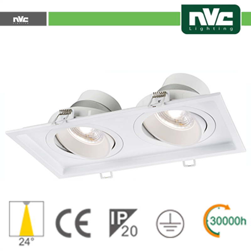 Incasso Einbau-Multi-Lampe – 18 W (2 x 9 W), 3000 K, 1440 lm >24°
