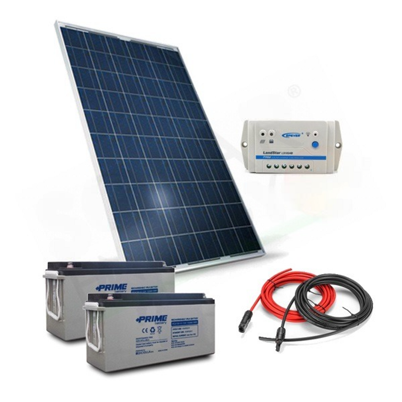SOLAR-KIT PRO 280W 24V – 280W-MODUL / 10A-REGLER / 2 150AH-BATTERIEN