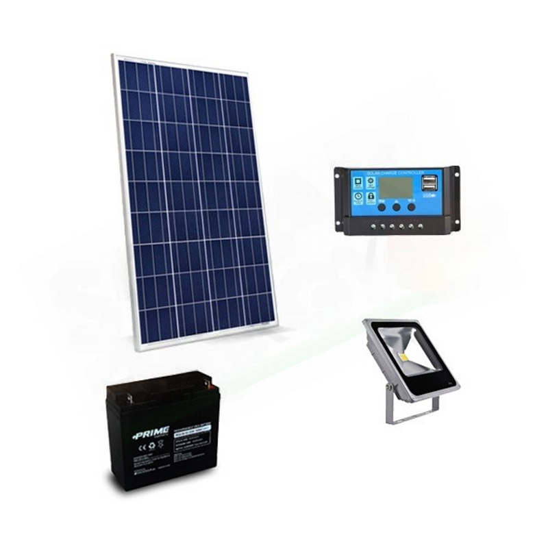 Solar-Kit SOLAR-BELEUCHTUNGSSATZ 20 W 12 V FÜR DEN AUSSENBEREICH 1 LED-STRAHLER – 5 STUNDEN AUTONOMIE