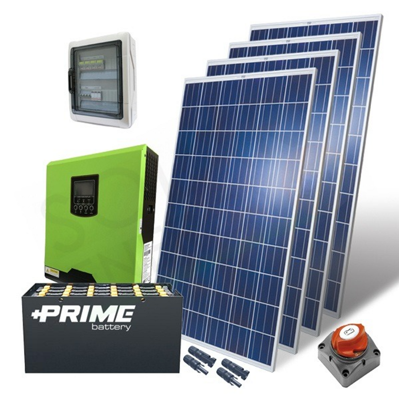 Solar-Kit OFFNETES PHOTOVOLTAIK-KIT 1,1 KW 24 V MIT OPTIONALEN 4500-AH-BATTERIEN
