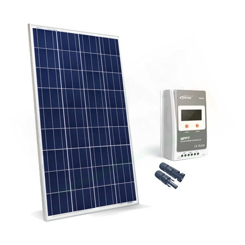 Solar-Kit GRUNDLEGENDES SOLAR-KIT 150 W 12 V – 150 W PHOTOVOLTAIKMODUL UND 10 A MPPT-REGLER