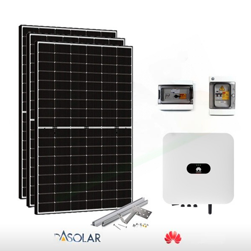 Das Solar PHOTOVOLTAIK-KIT 6,4 KW DAS SOLAR – HUAWEI FÜR DIE SPEICHERUNG VORBEREITET (KOMPLETT)
