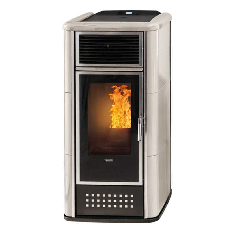 Klover Belvedere 28 Pelletofen 23,7 kW Wasser+Luft+Warmwasser-Set Elfenbein