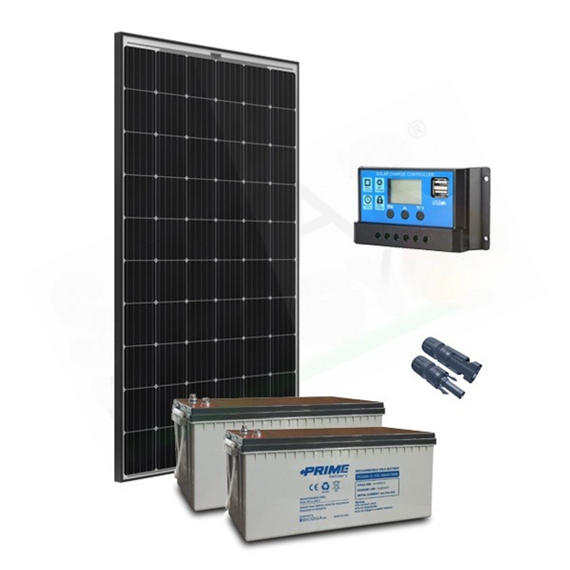 Solar-Kit SOLAR KIT PRO 300W 24V – 300W MODUL / 20A REGLER / 2 200AH BATTERIEN / KABEL
