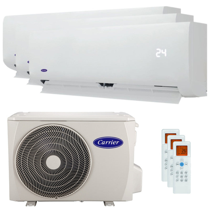 Carrier 42QHG Test-Split-Klimaanlage 7000+7000+9000 BTU Inverter A++ extern