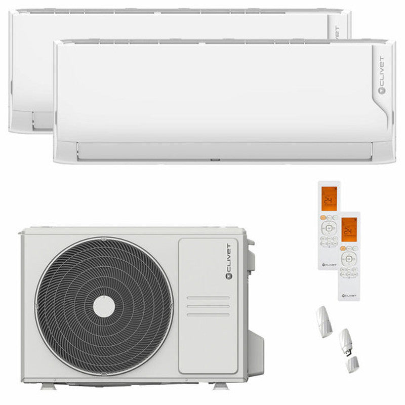 Clivet Cristallo 2 Dual-Split-Klimaanlage 9000+12000 BTU Inverter A+ WiFi Uni