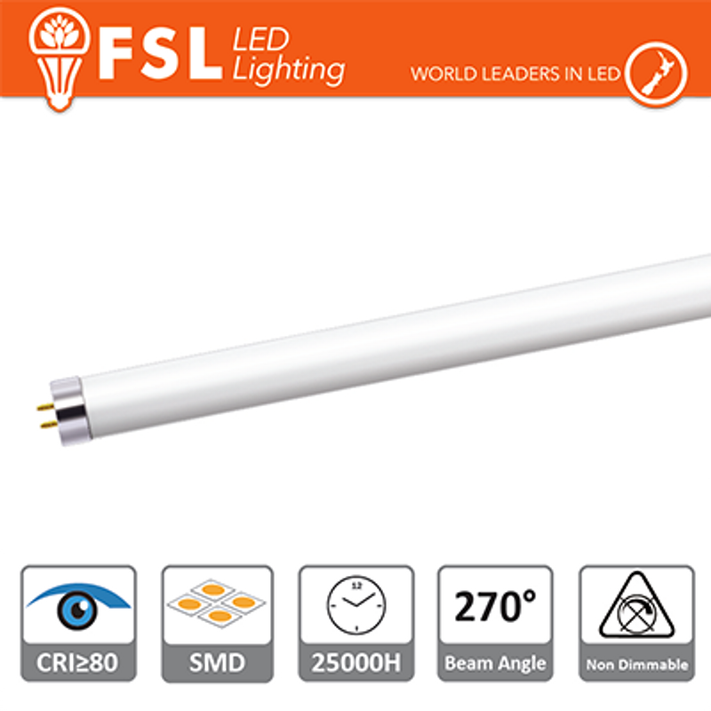 T5 LED-Glasröhre – 12 W, 1000 lm, 4000 K, G5 PF0,5, Größe: 870 x 21 mm