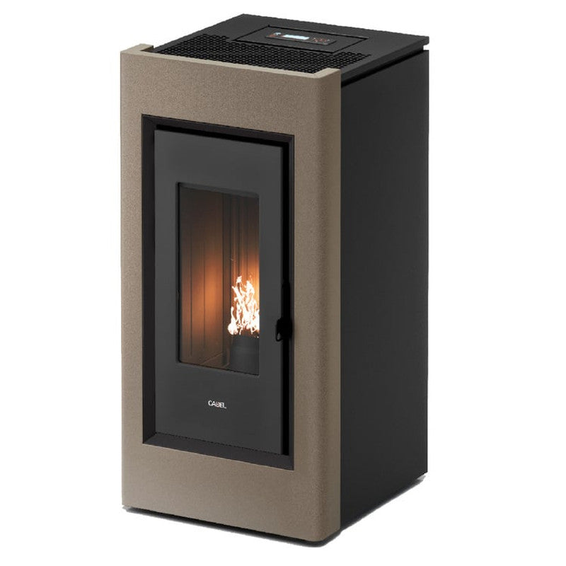 CADEL Prince Plus 11 kW hellbronzefarbener Pelletofen mit Abluft und WLAN