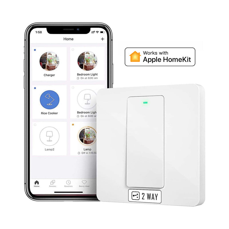 Sma Meross WLAN-Smart-Wandschalter – 220 V/2 Wege – Apple HomeKit