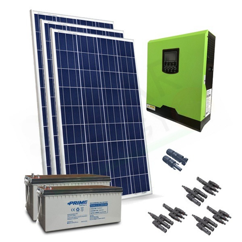 Solar-Kit OFFNETES PHOTOVOLTAIK-KIT 1,1 KW 24 V MIT 400 AH AGM-BATTERIEN