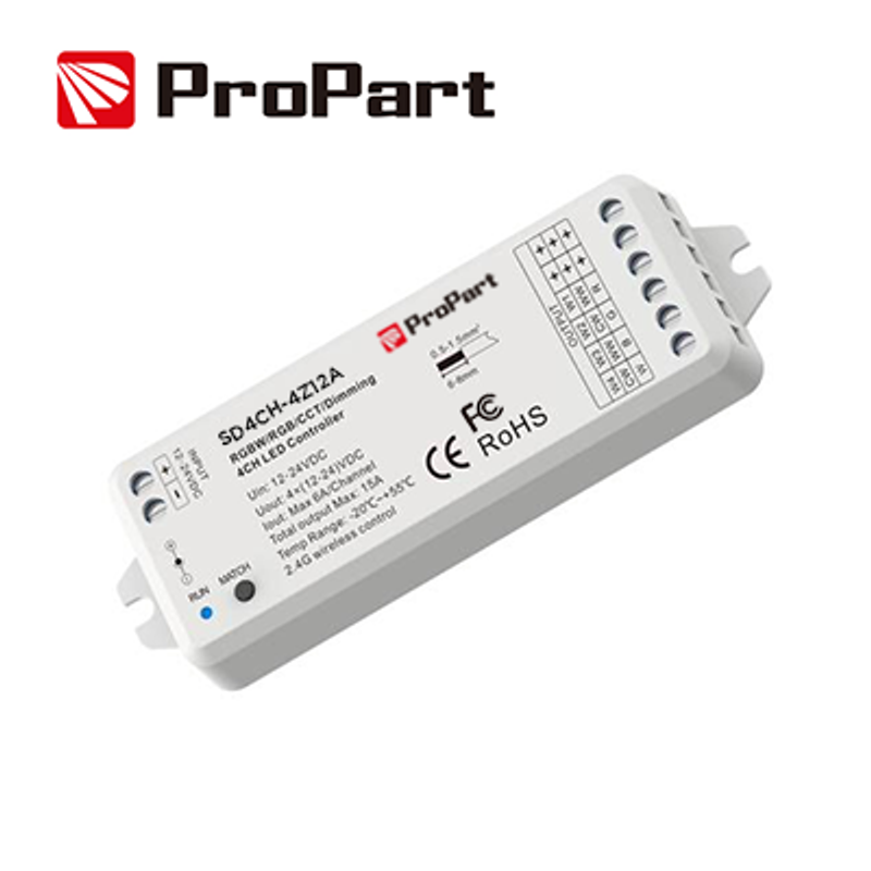 Ricevitore DIM-Empfänger, 4CH*3A/12A 12-24VDC RF2.4G