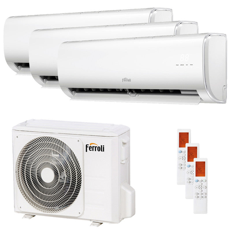Ferroli Giada Test-Split-Klimaanlage 9000+9000+9000 BTU Inverter A+ WLAN-Uni