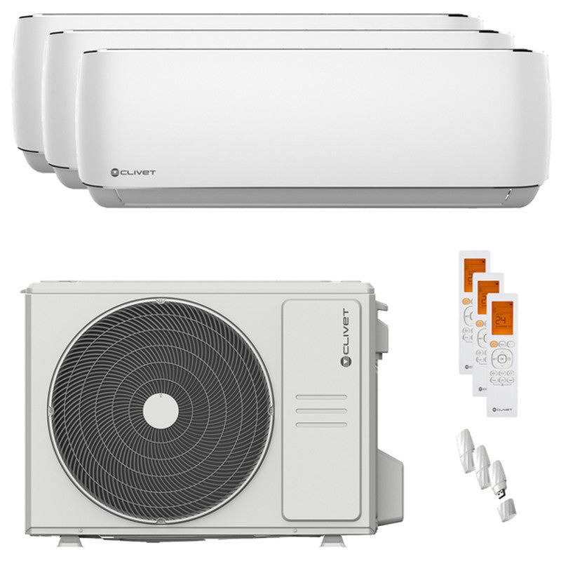 Clivet Cristallo Test-Split-Klimaanlage 9000+9000+12000 BTU Inverter A++ mit