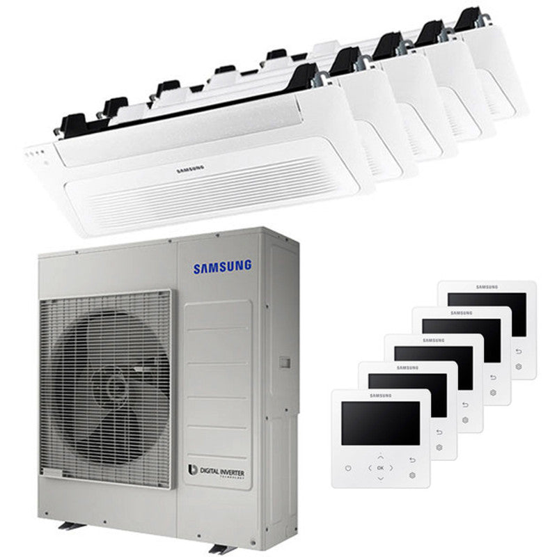 Samsung WindFree Kassetten-Klimaanlage 1-Wege-Penta-Split 9000+9000+12000+12000