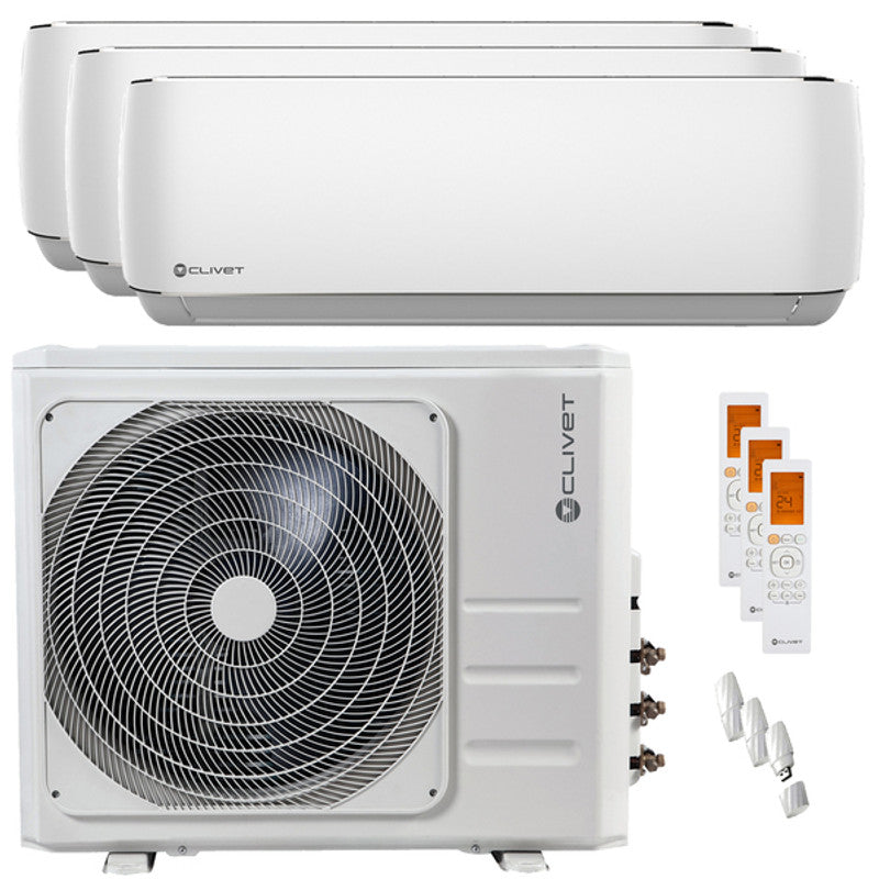 Clivet Cristallo Test-Split-Klimaanlage 12000+12000+24000 BTU Inverter A++ m