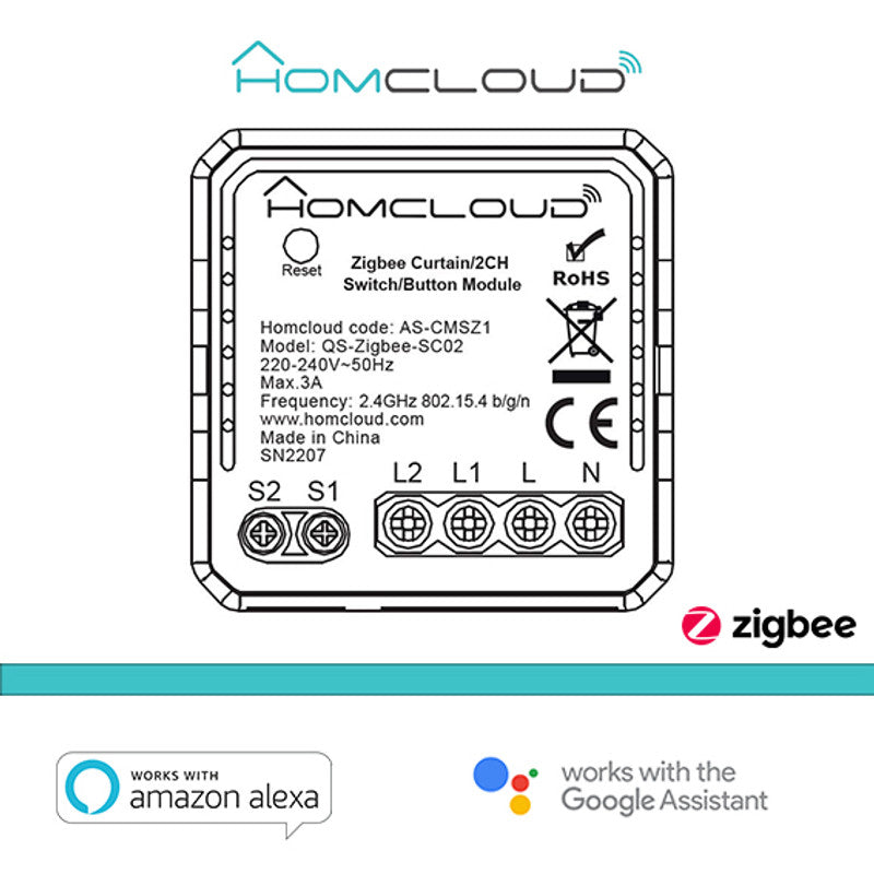 Modul Hybridmodul für Rollläden oder 2CH Zigbee-Lichttaster zum Einbau