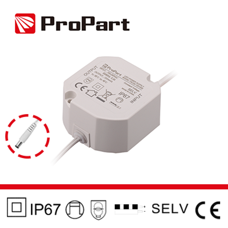Netzteil IP67 12V 20W 1,67A Netzteil Größe: 59*59*28mm