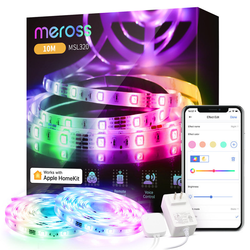 Sma Meross RGBW Smart Wi-Fi LED-Streifen 10 m (2 x 5 m) – Apple HomeKit