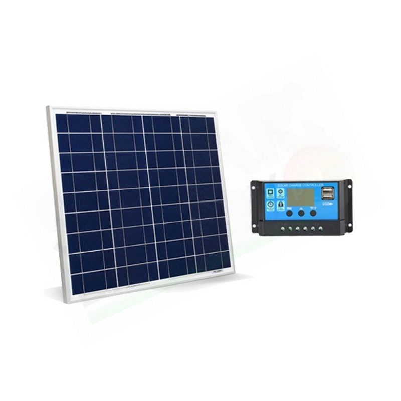 Solar-Kit 50-W-12-V-CAMPER-SOLAR-KIT – 50-W-PHOTOVOLTAIKMODUL UND 10-A-PWM-REGLER