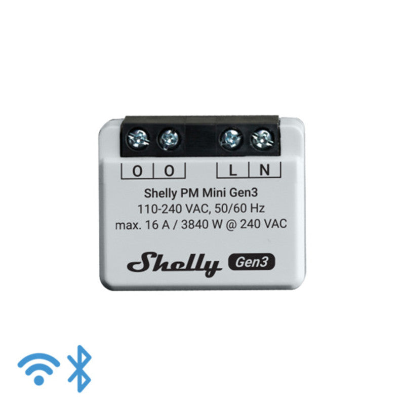 Sma Shelly Mini PM Gen 3 – Smart Relay 16A AC WiFi/BT + PM