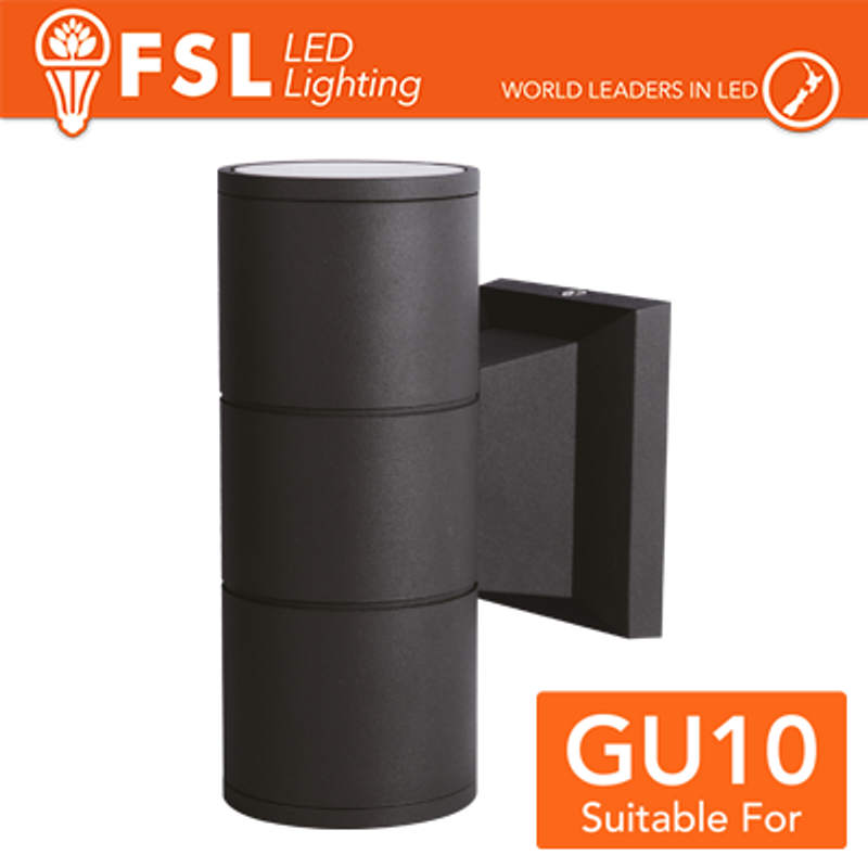 Applique Wandleuchte 2-Wege-Lampenfassung, GU10 IP54 - SCHWARZ