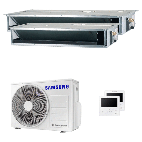 Samsung Kanal-Dual-Split-Klimaanlage 9000+18000 BTU Inverter A+++ uni