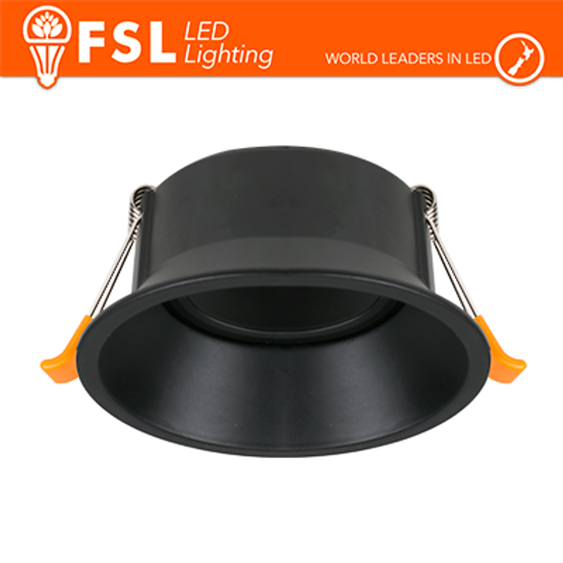 Ring RUNDER verstellbarer Ring – Pulverbeschichtetes Aluminium, 83 mm Loch SCHWARZ