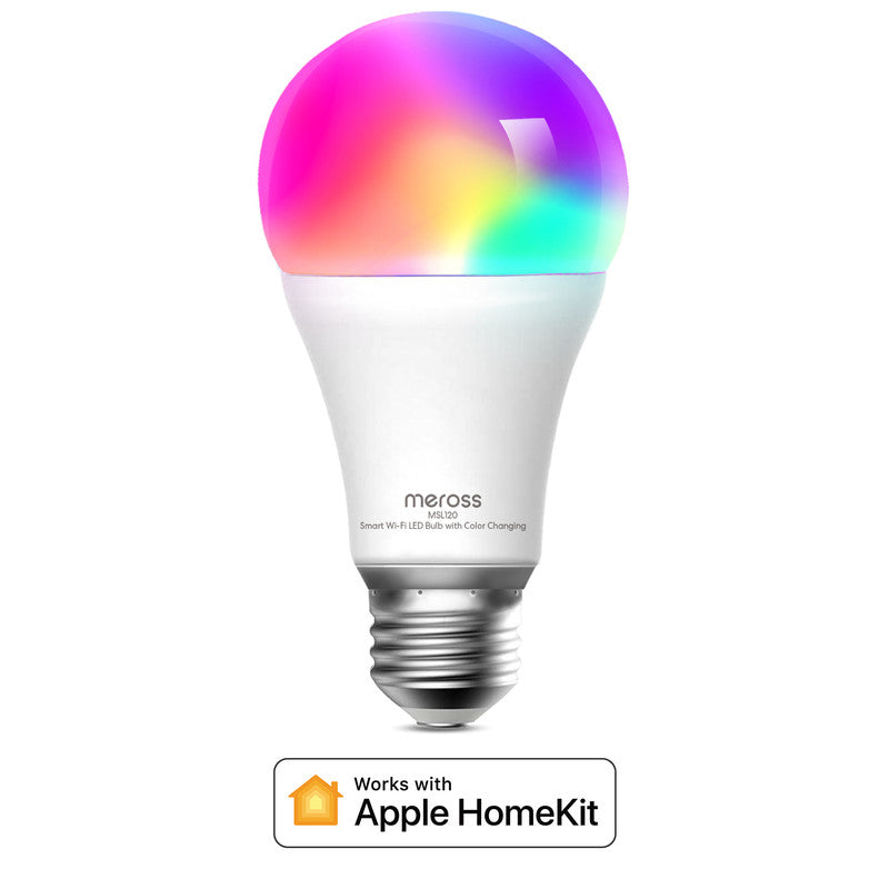 Sma Meross Smart Wi-Fi RGB + CCT Bulb A70 Dimmerab Apple HomeKit