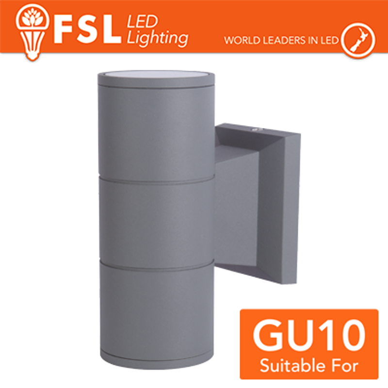 Applique Wandleuchte 2-Wege-Lampenfassung, GU10 IP54 – GRAU