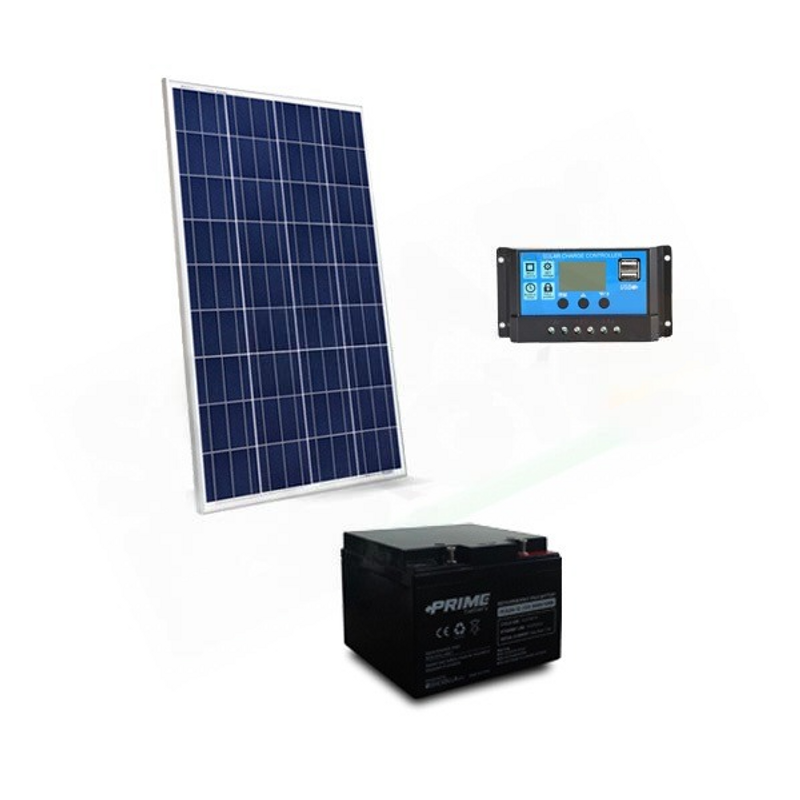 SOLAR-KIT PRO 20W 12V – 20W-MODUL / 5A-REGLER / 12AH-BATTERIE