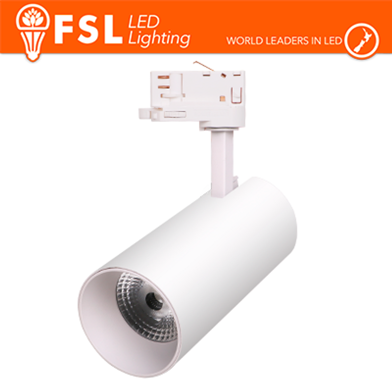 FSL Dreiphasen-Schienenprojektor WEISS – 3 Weiß 3000–4000–6500 K, 30 W, 3500 lm
