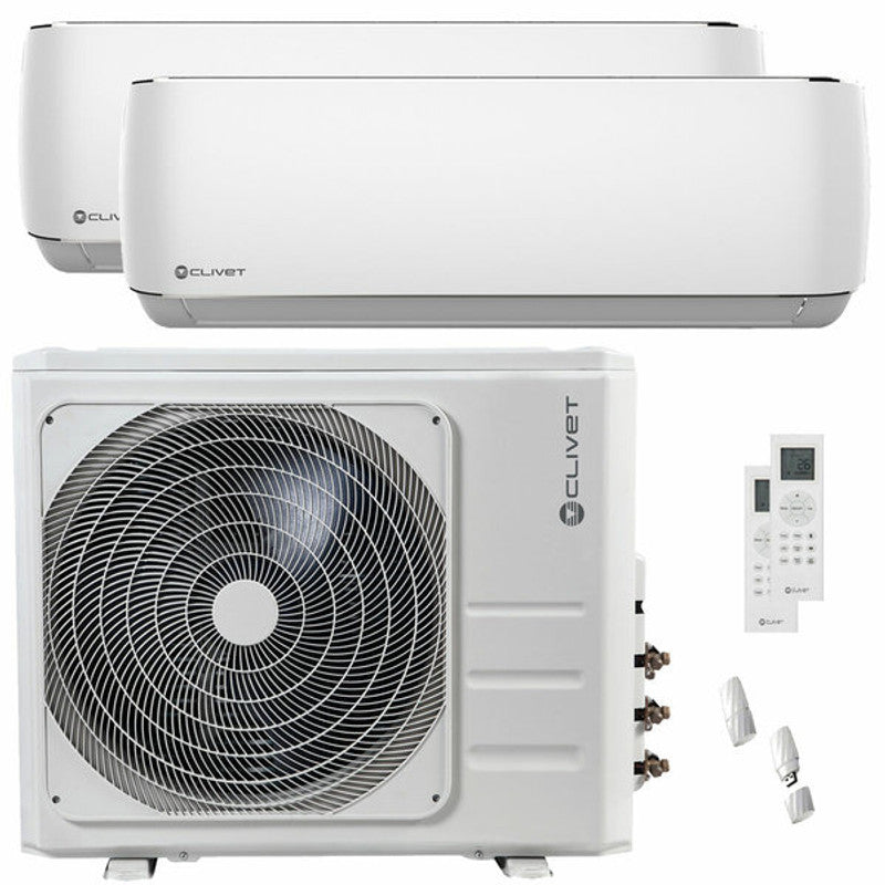 Clivet Cristallo Dual-Split-Klimaanlage 9000+18000 BTU Inverter A++ WLAN-Einheit