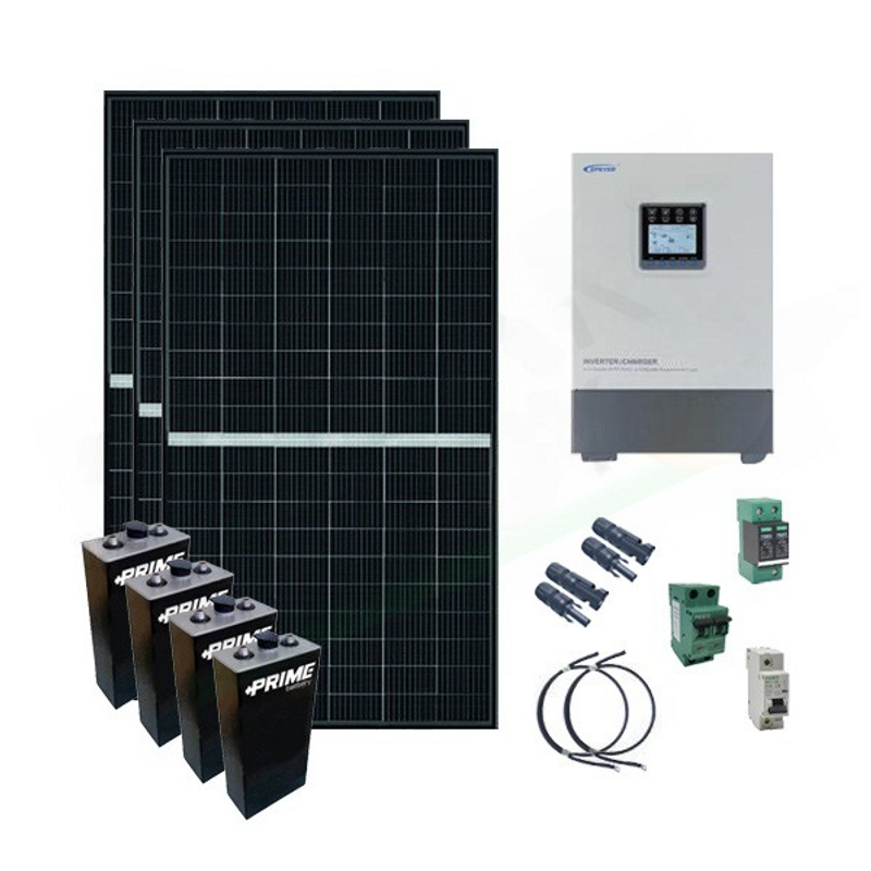 Solar-Kit OFFNETES PHOTOVOLTAIK-KIT 3,2 KW 48 V MIT OPzS 7,5 KWH-BATTERIE