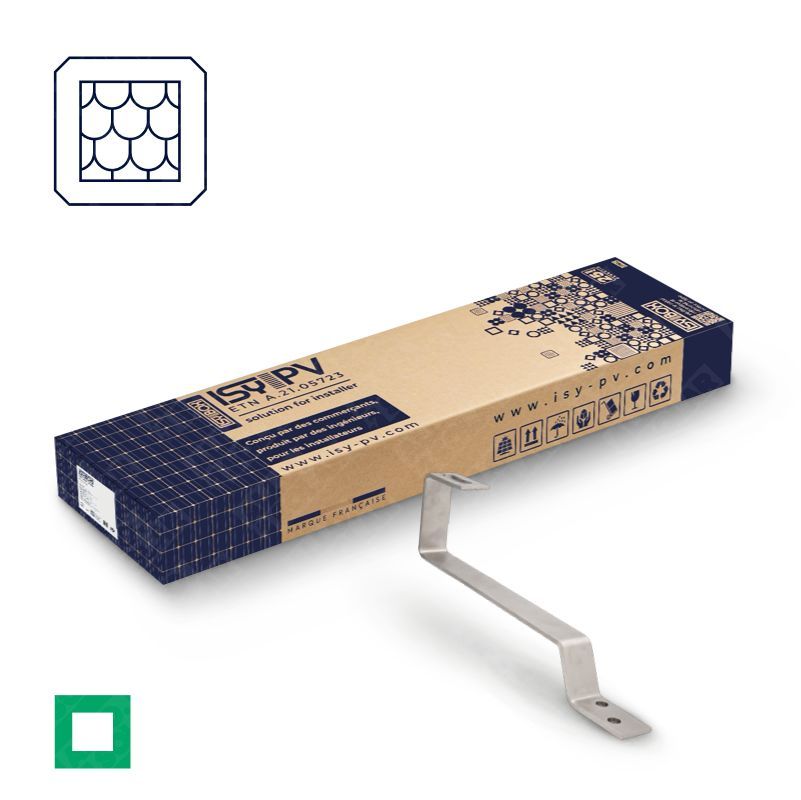 ISY-PV Halterung 4 Solarmodule - Flachziegel - Quadrat GRÜN -